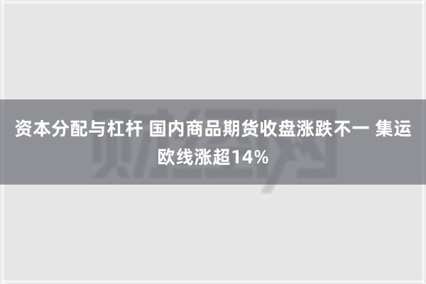 资本分配与杠杆 国内商品期货收盘涨跌不一 集运欧线涨超14%