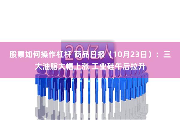 股票如何操作杠杆 商品日报（10月23日）：三大油脂大幅上涨 工业硅午后拉升