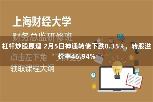 杠杆炒股原理 2月5日神通转债下跌0.35%，转股溢价率46.94%